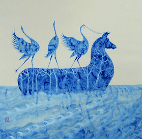 Blue Sailing Horse by Anna Glynn